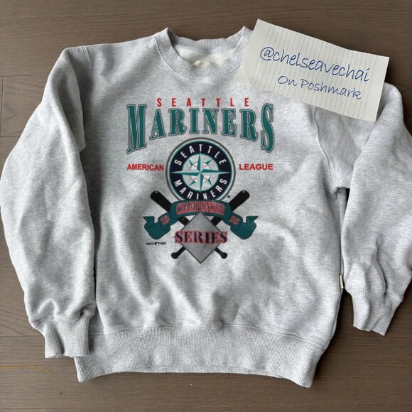 Vintage 1995 Seattle Mariners Baseball Sweatshirt MLB Seattle Mariners Shirt tee - Picture 1 of 2